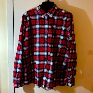 Vibrant Red, Green, Blue Plaid Flannel